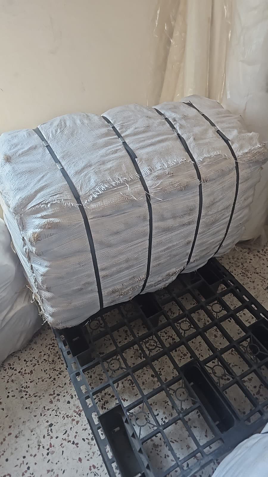 Bulk raffia bales packed and ready for export