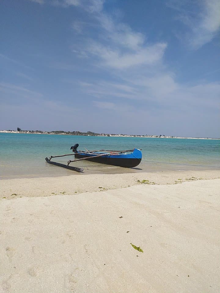 Turquoise lagoon and white sand beach in Madagascar